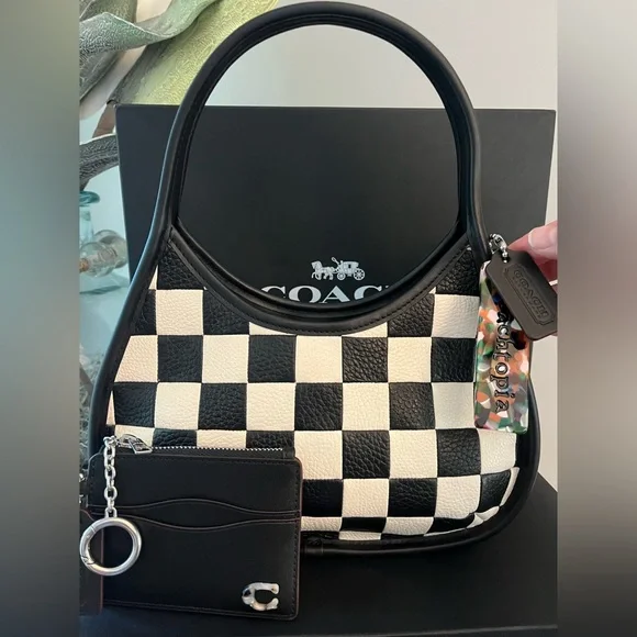 Coachtopia Ergo Bag Checkerboard with Wavy Zip Card Case In Coachtopia Leather - Picture 1 of 17